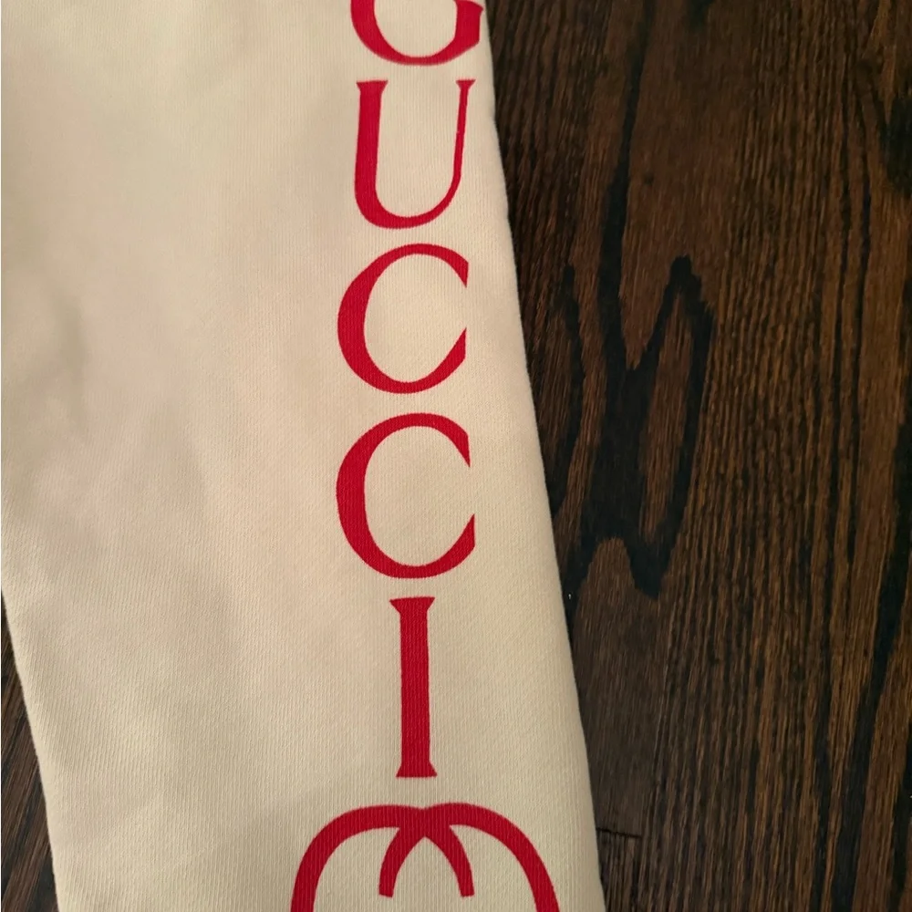 Gucci Beige Joggers with Red Branding - Picture 4 of 8